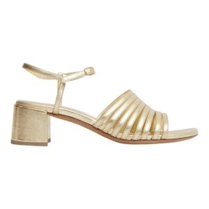 Mansur Gavriel Women's Sun Block Heel Leather Ankle Strap Sandals Size EU 39
